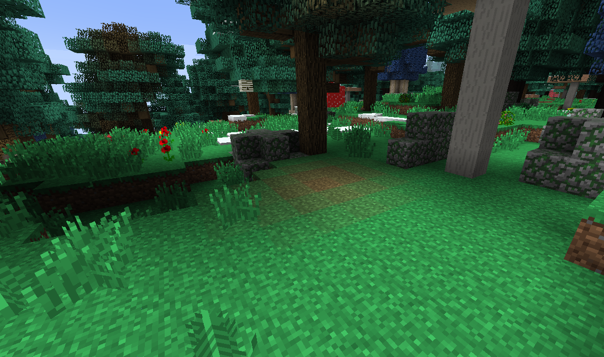 A Minecraft lawn dead spot